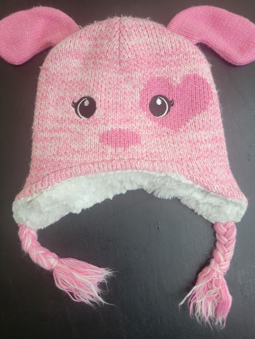 First Steps Plush Faux-Fur Pink 2t 3t 4t Puppy Pink Winter Hat Toddler Baby Kids